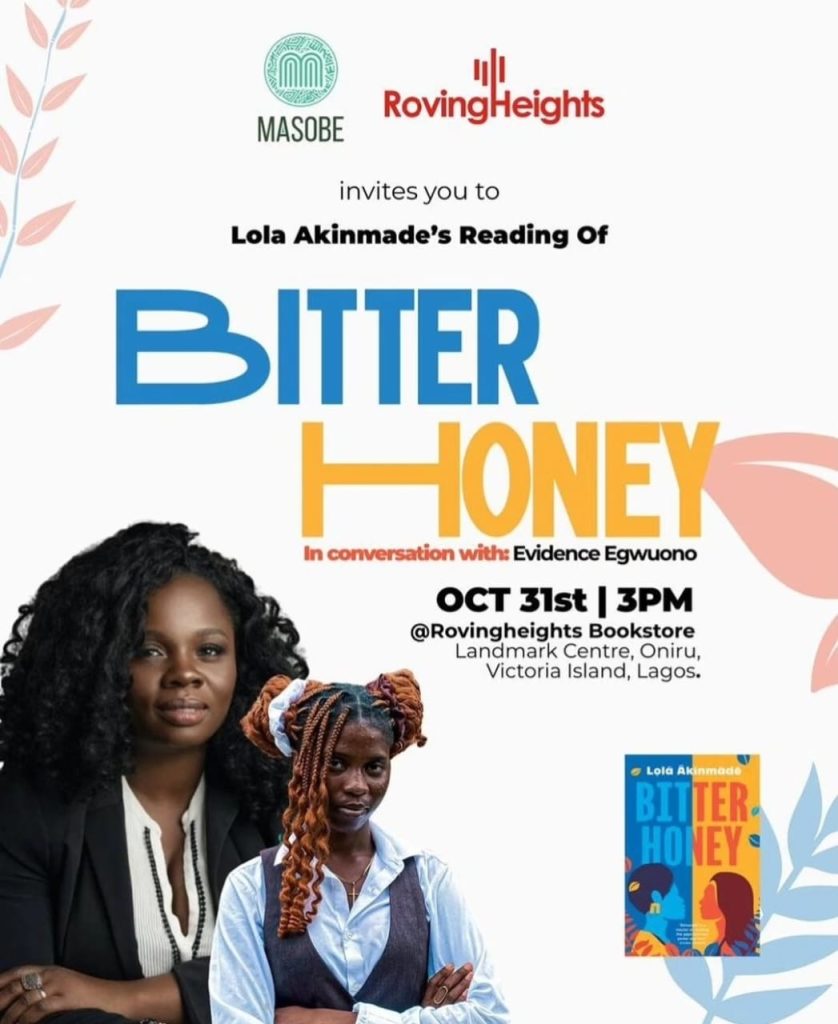 Masobe Books and Roving Heights Present an Afternoon with Lola Akinmade Reading from Her New Novel “Bitter Honey”