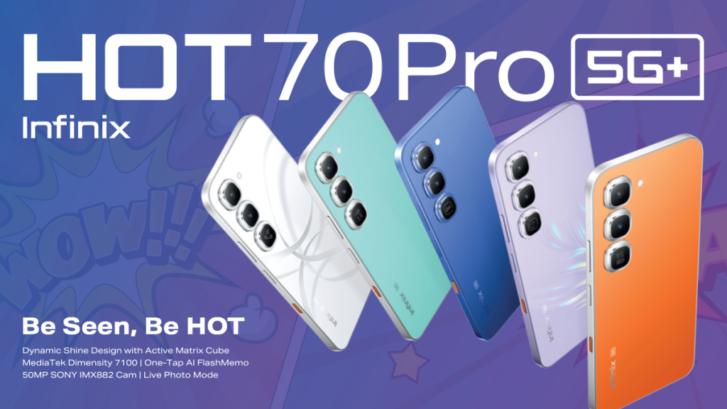 Infinix Officially Launches the HOT 70 Pro in Nigeria with Active-Matrix Cube, IP68 Water Resistance and 5G