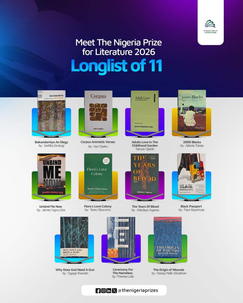 11 On The Run For $100,000 As The Nigeria Prize For Literature Unveils 2026 Poetry Longlist